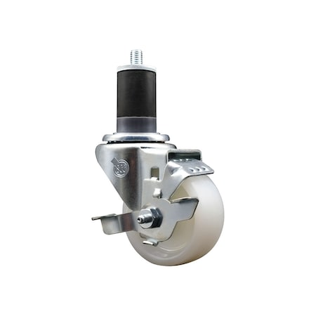 Service Caster 3'' SS Nylon Swivel 1-5/8'' Expanding Stem Caster with Brake SCC-SSEX20S314-NYS-TLB-158